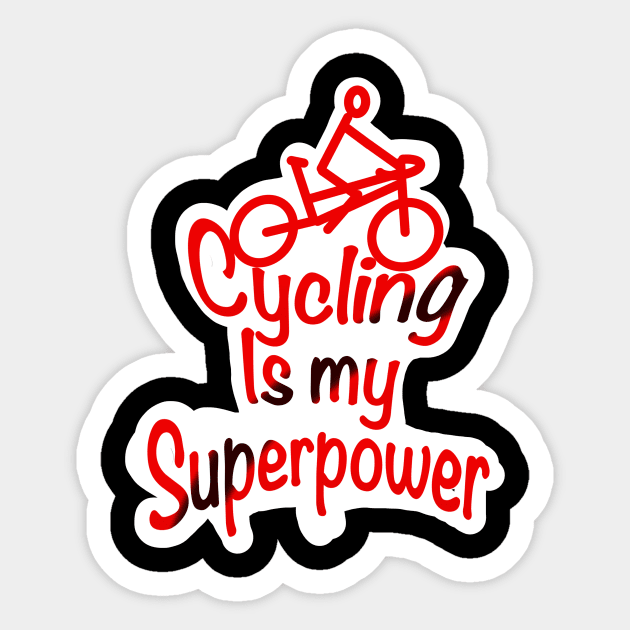 Cycling is my superpower Sticker by Srichusa